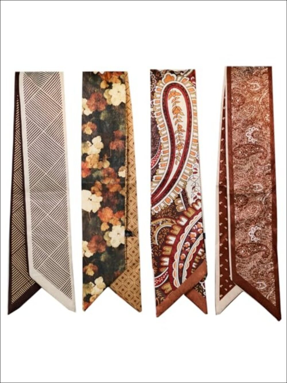 4 Pack Satin Ribbon Scarf Bags Lightweight Neck Hair Accessories